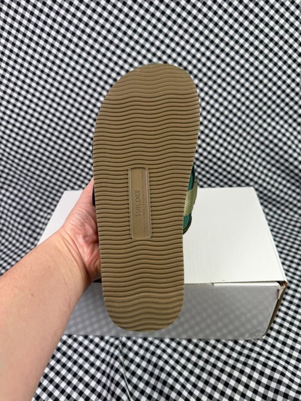 Suicoke MOTO Cab Slide Sandals Camo Green Fur Lined Men’s 5 Women’s 7 New in Box - Picture 3 of 5